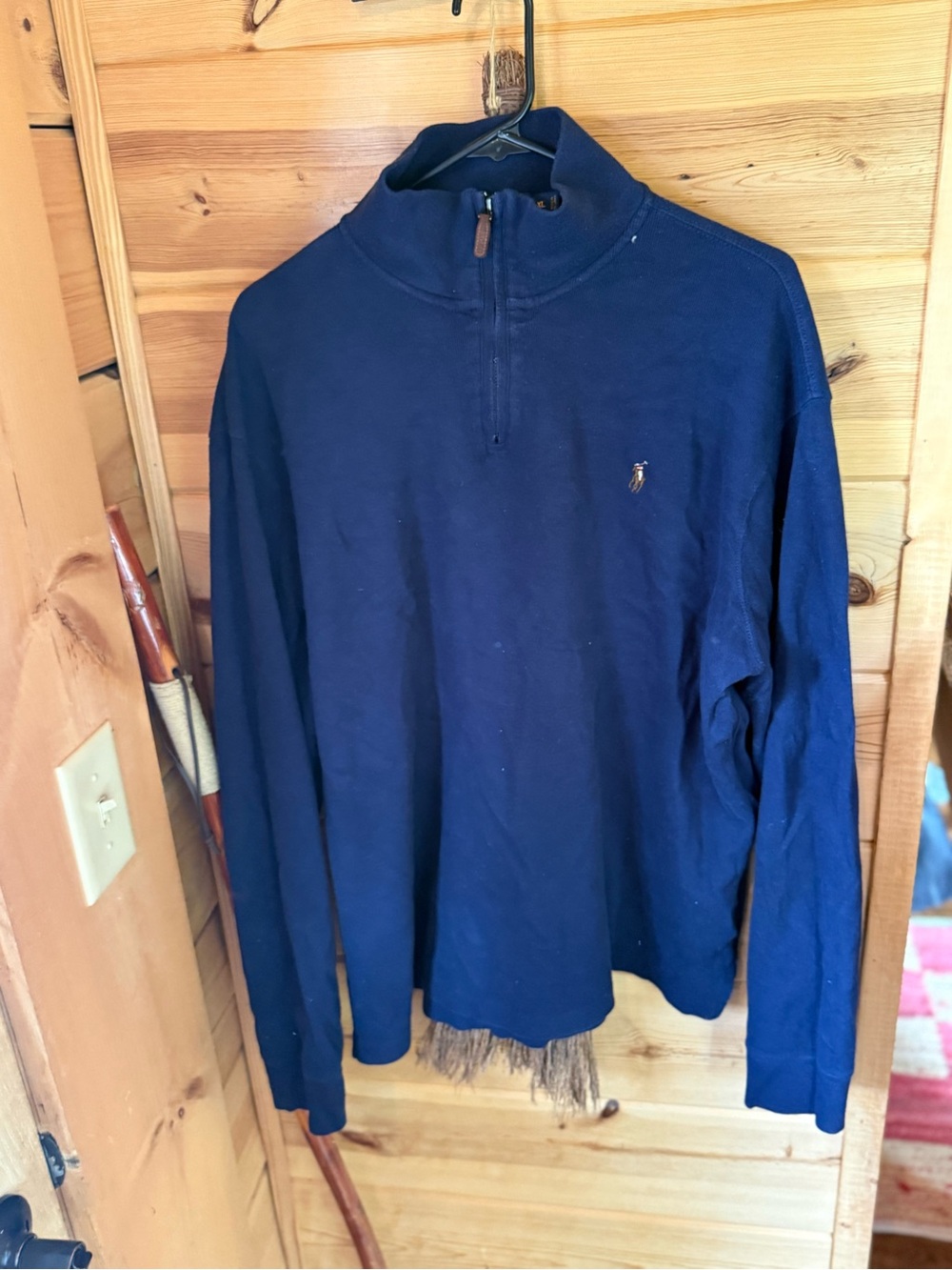 Ralph Lauren Navy Zip Mock-Neck Sweater
